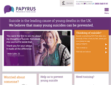 Tablet Screenshot of papyrus-uk.org